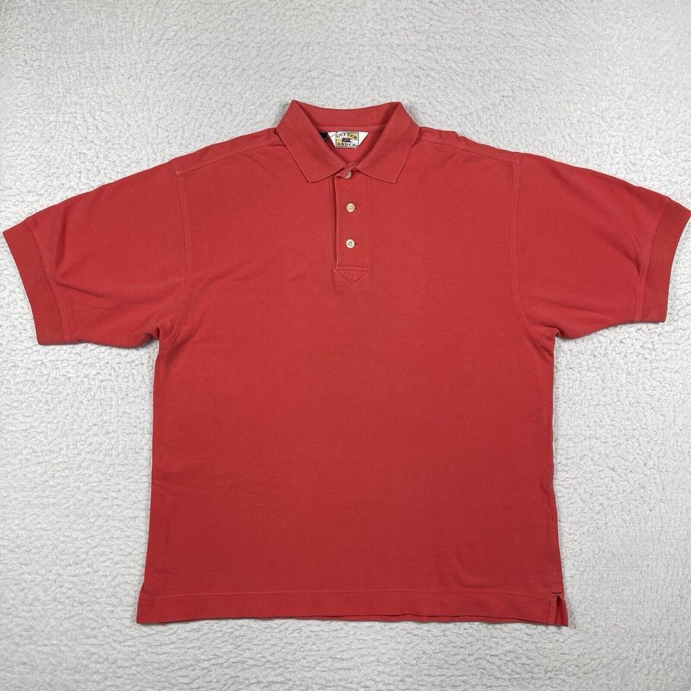 Cutter & Buck Polo Shirt Mens Medium Red Vintage Boxy Heavy Cotton Golf‎